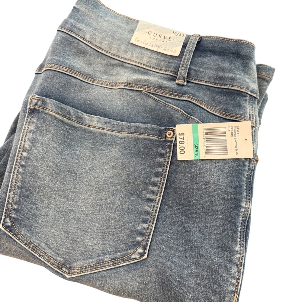 Curve Appeal Curve Creator High Rise Bootcut Jeans Ella Blue Size 16/33 (36x32)